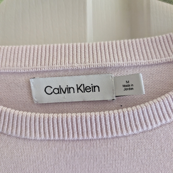 Calvin Klein Ballerina Baby Pink Sweater Med Normcore Quiet Luxury 100% Cotton - Picture 2 of 8